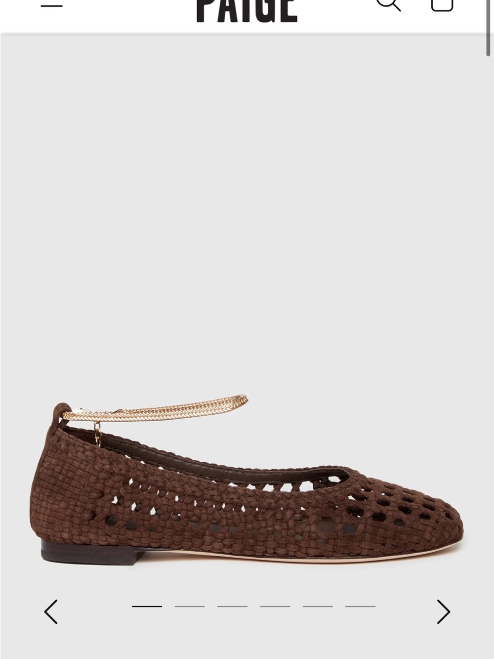 New in box Paige Juliette flat Woven Brown Ankle-Strap Ballet Flat